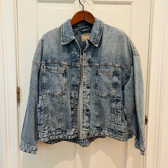 Free People Jackets & Blazers - Free People Women's Denim Jacket Blue Cotton Blend Rumors Size L - We The Free